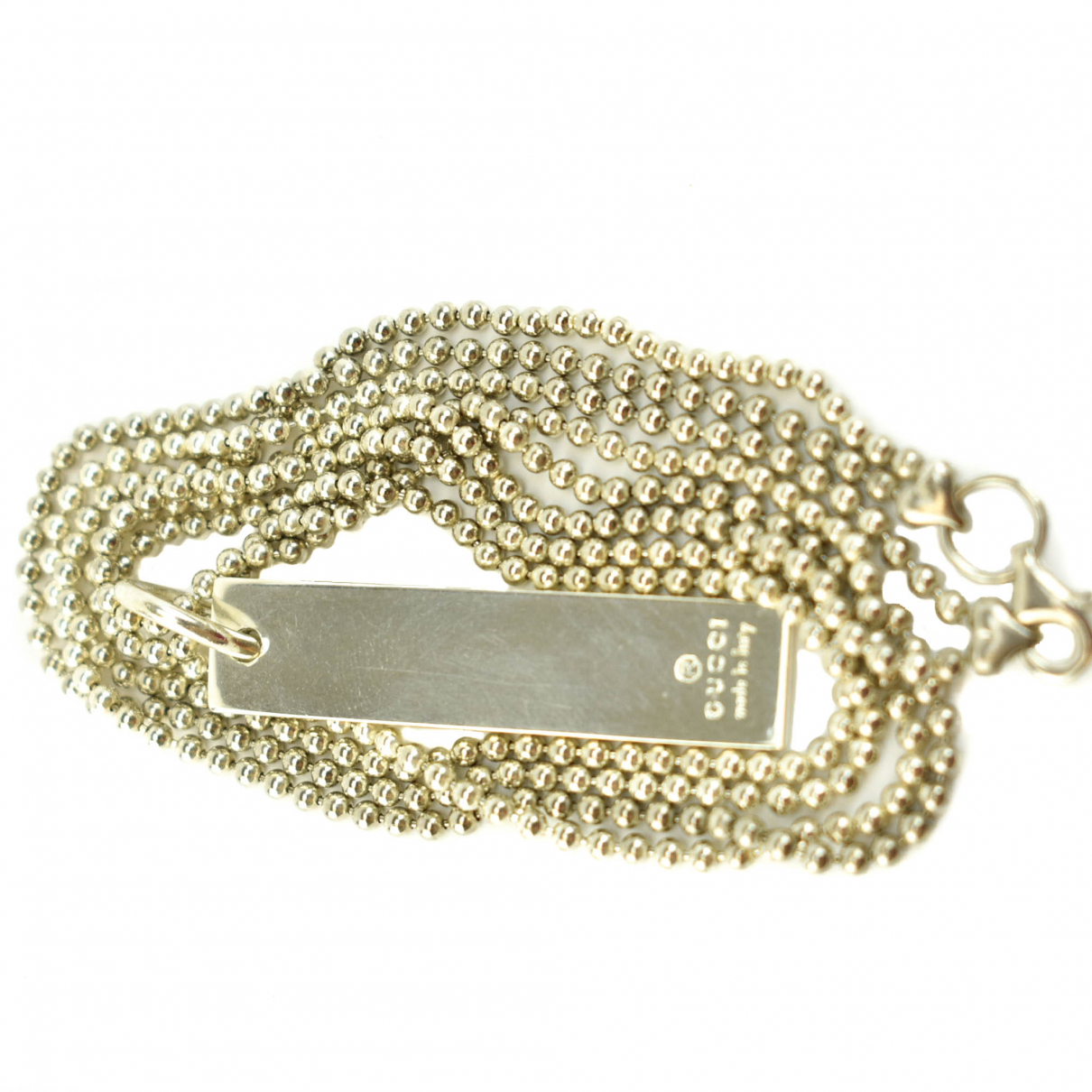 Dog tag silver necklace Gucci Silver in 